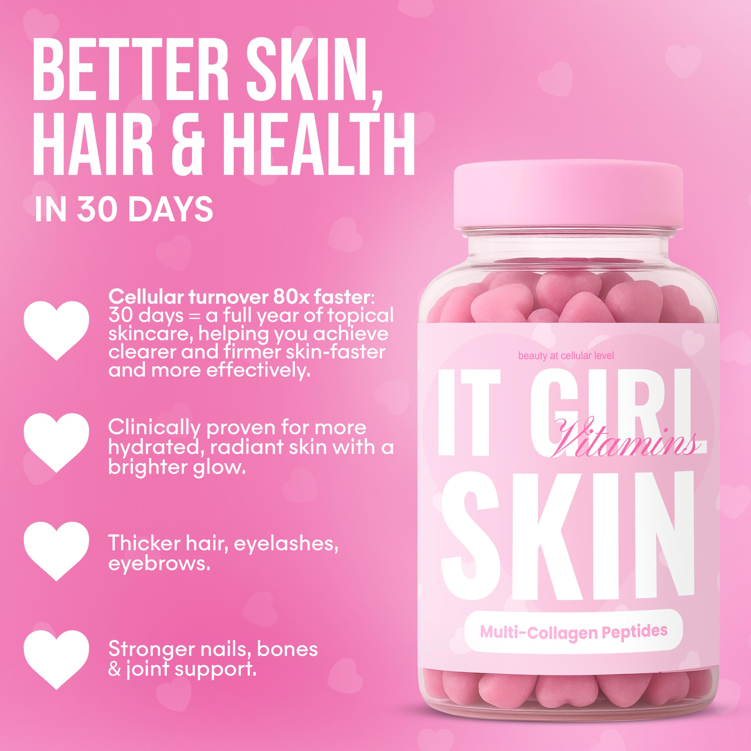 Gominolas de fresa It Girl Vitamins para una rutina agradable.