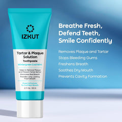 IZKUT persona cepillando dientes demostrando limpieza profunda