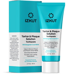 IZKUT frente del tubo mostrando diseño y beneficio limpieza profunda