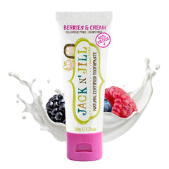 JACK N' JILL frente del empaque mostrando sabor berries n' cream y beneficio sabor atractivo