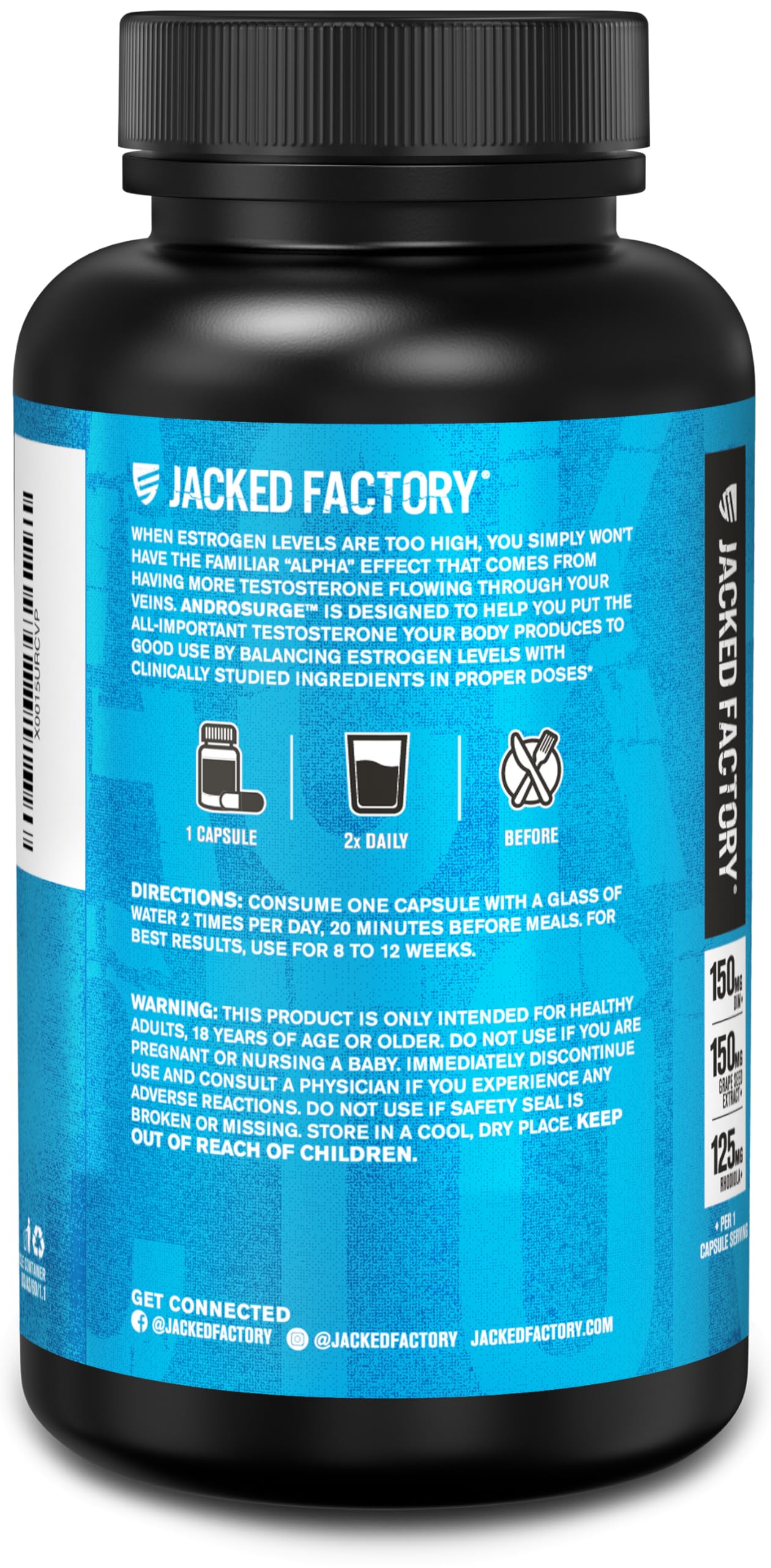 Jacked Factory Androsurge ingredientes naturales crudos enfatizando pureza