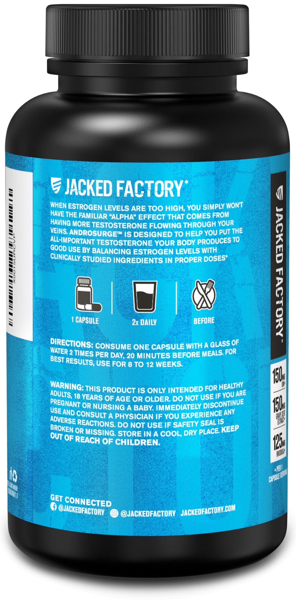 Jacked Factory Androsurge ingredientes naturales crudos enfatizando pureza