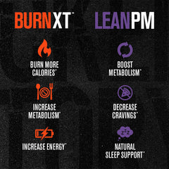 Jacked Factory Lean PM primer plano de etiqueta mostrando sueño y recuperación
