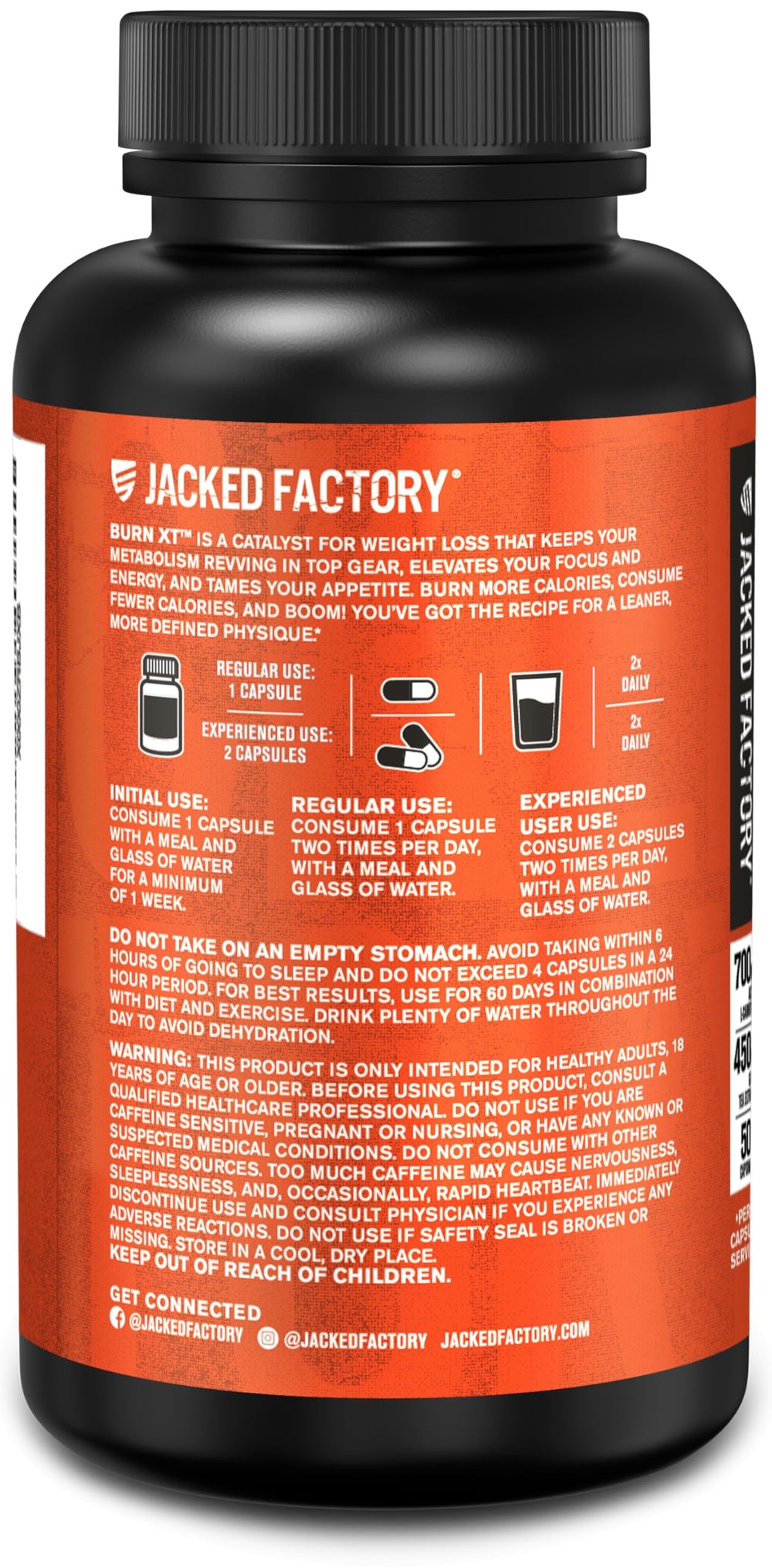 Jacked Factory Burn-XT certificado cGMP mostrado con sello de fabricación y confianza