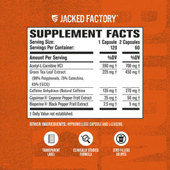 Jacked Factory Burn-XT en la mano para comparar tamaño y demostrar dosis práctica