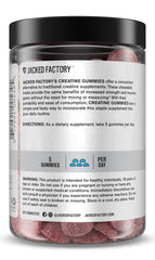 Jacked Factory gominolas alineadas que muestran la dosis diaria