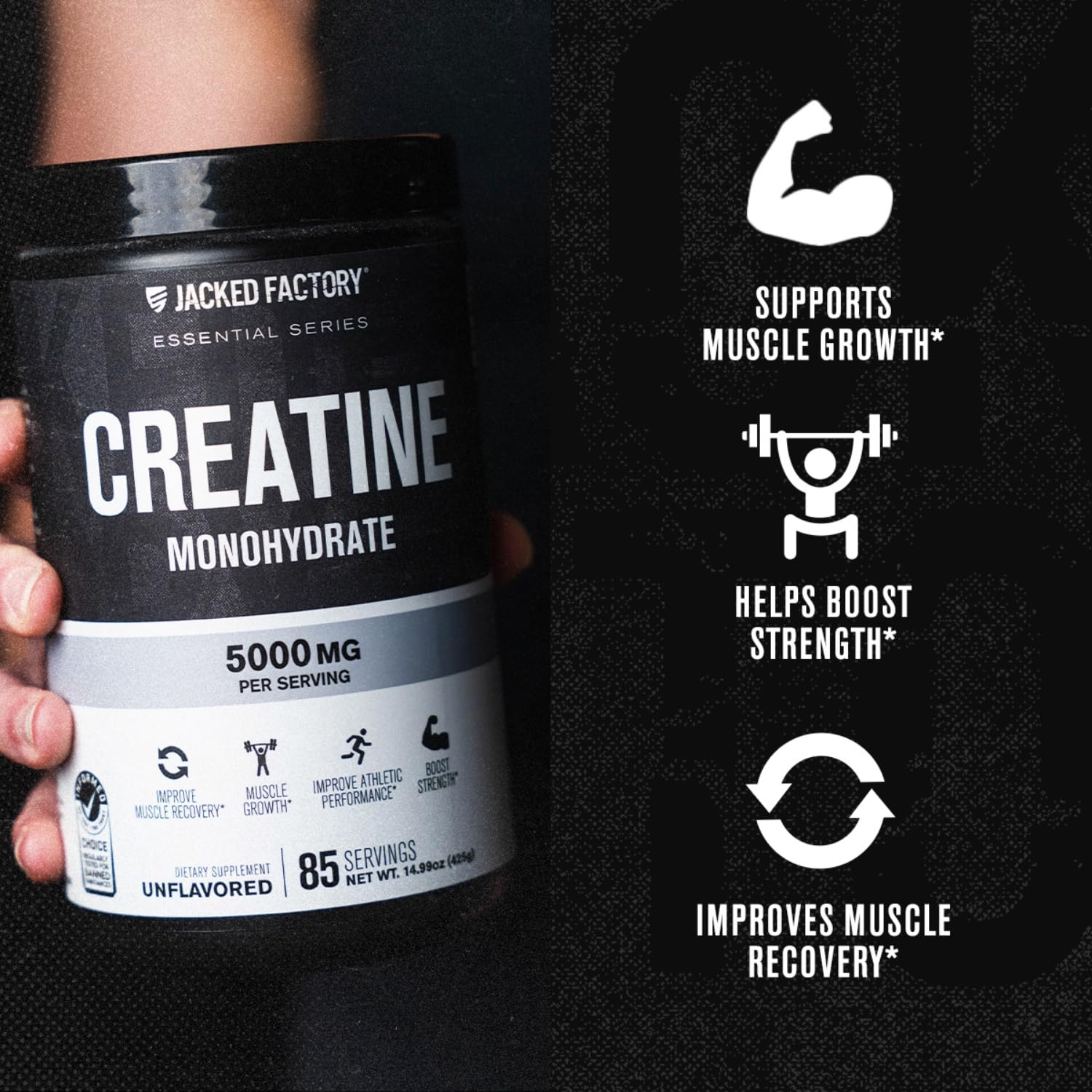 Jacked Factory polvo integrado en batido, versátil para combinar con proteína