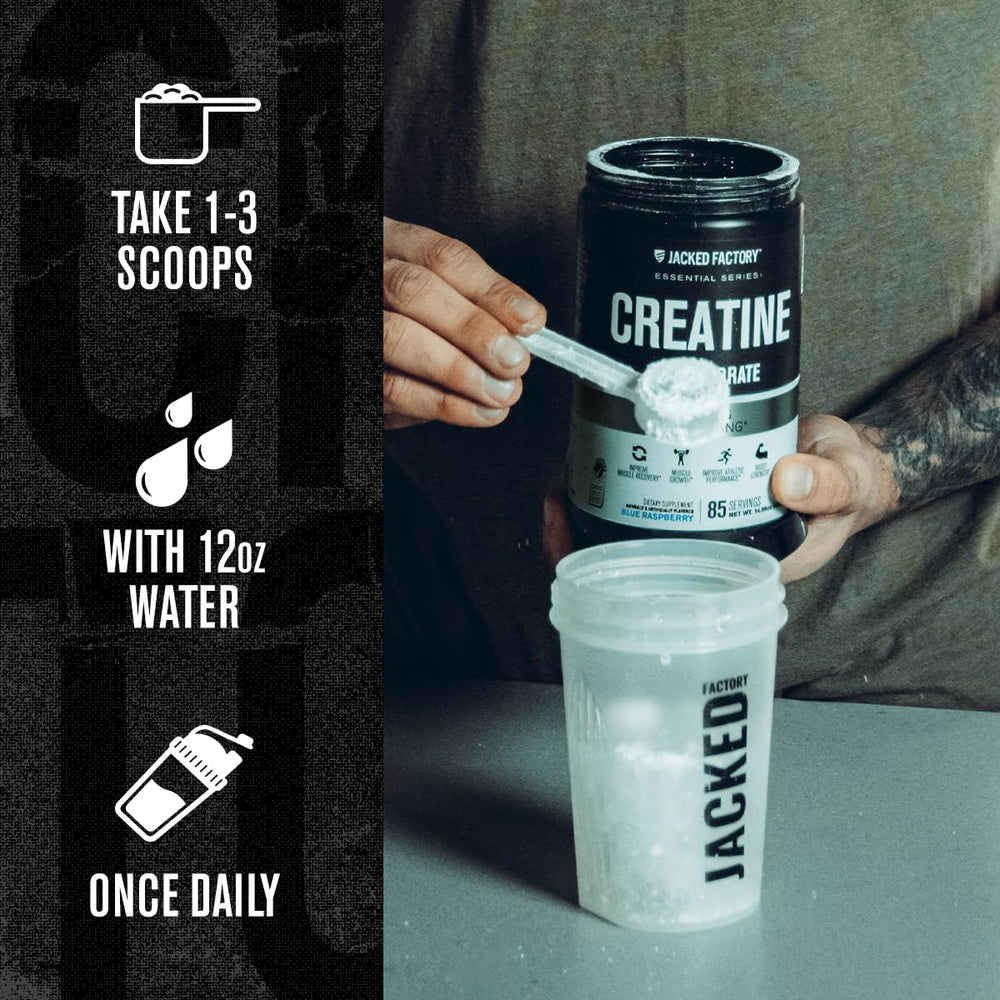 Jacked Factory sirviendo creatina en batido proteico, compatibilidad y sabor