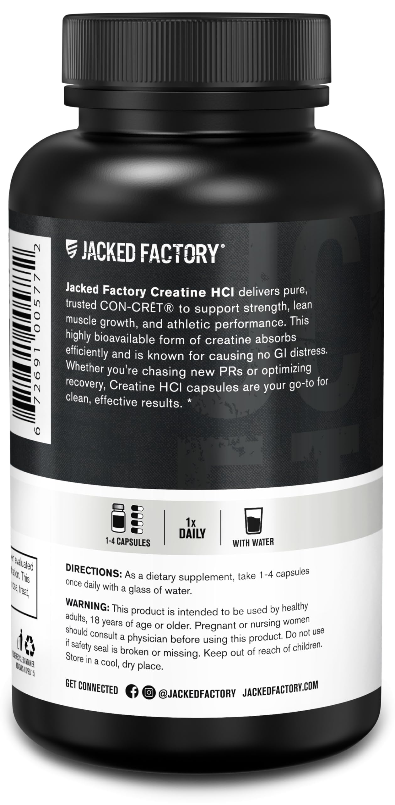 Jacked Factory creatine hcl en gimnasio con atleta mostrando uso práctico y comodidad