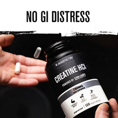 Jacked Factory creatine hcl etiqueta con ingredientes y sin rellenos para confianza informada