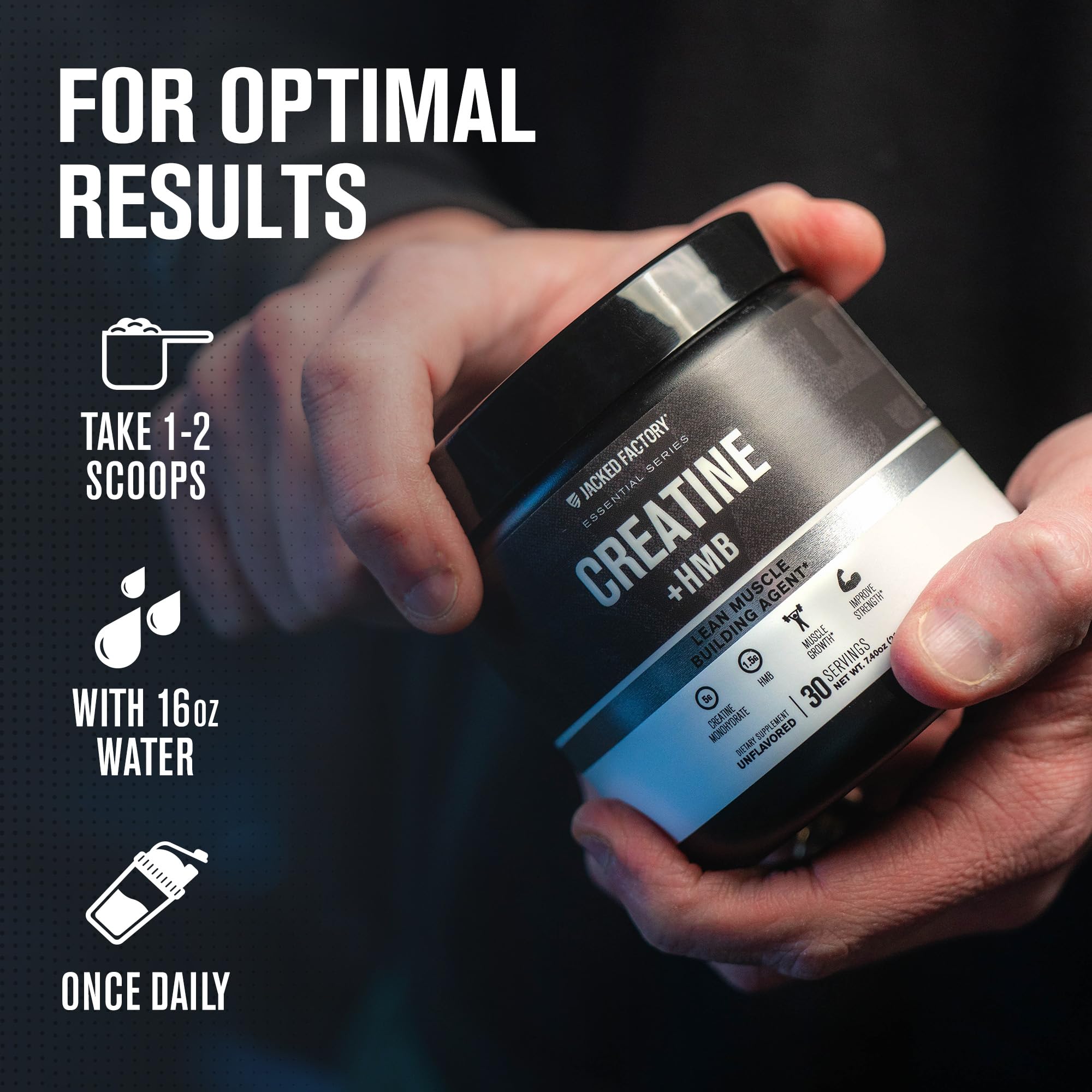 Etiqueta de Jacked Factory con información nutricional y fórmulas