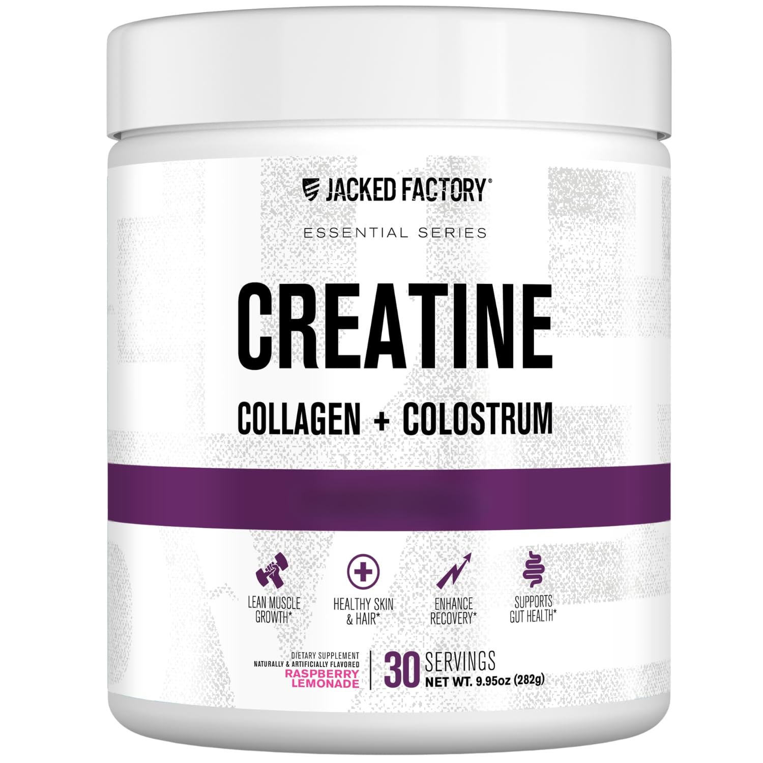 Jacked Factory envase frontal mostrando sabor y beneficios