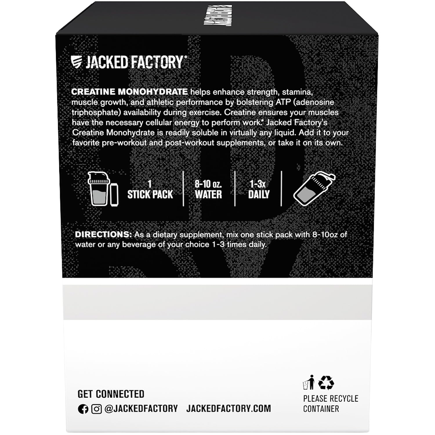 Jacked Factory uso en gimnasio mezclando creatina postentreno