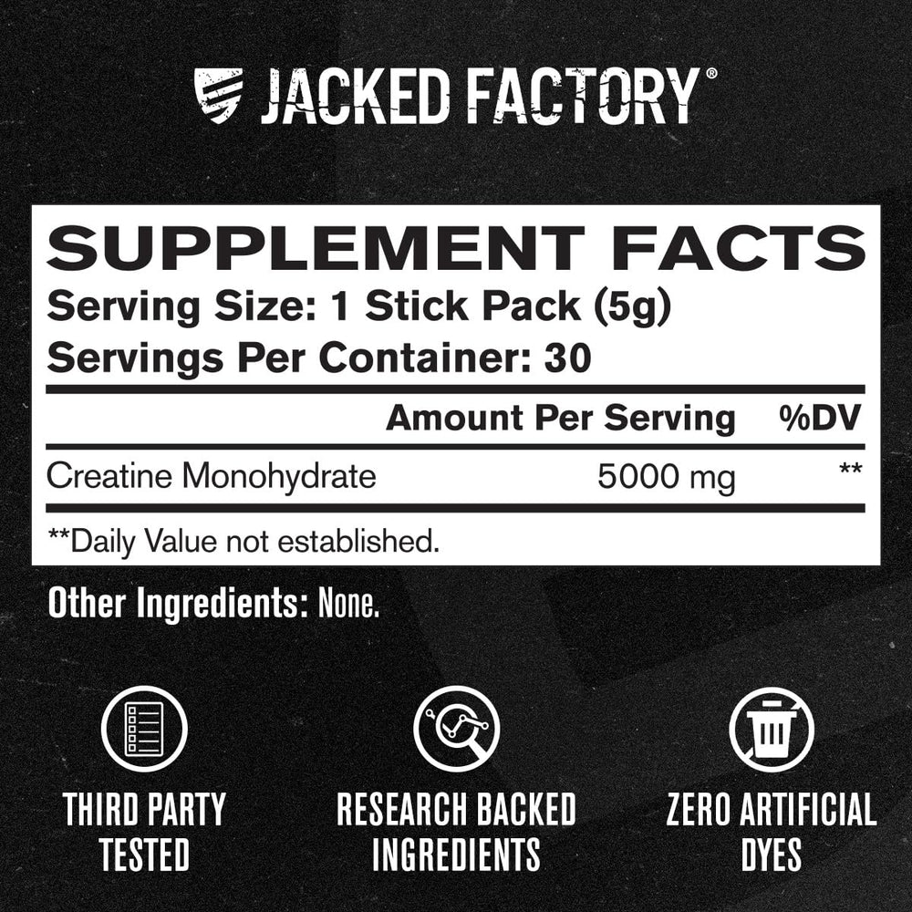 Jacked Factory etiqueta con certificaciones y pruebas de terceros