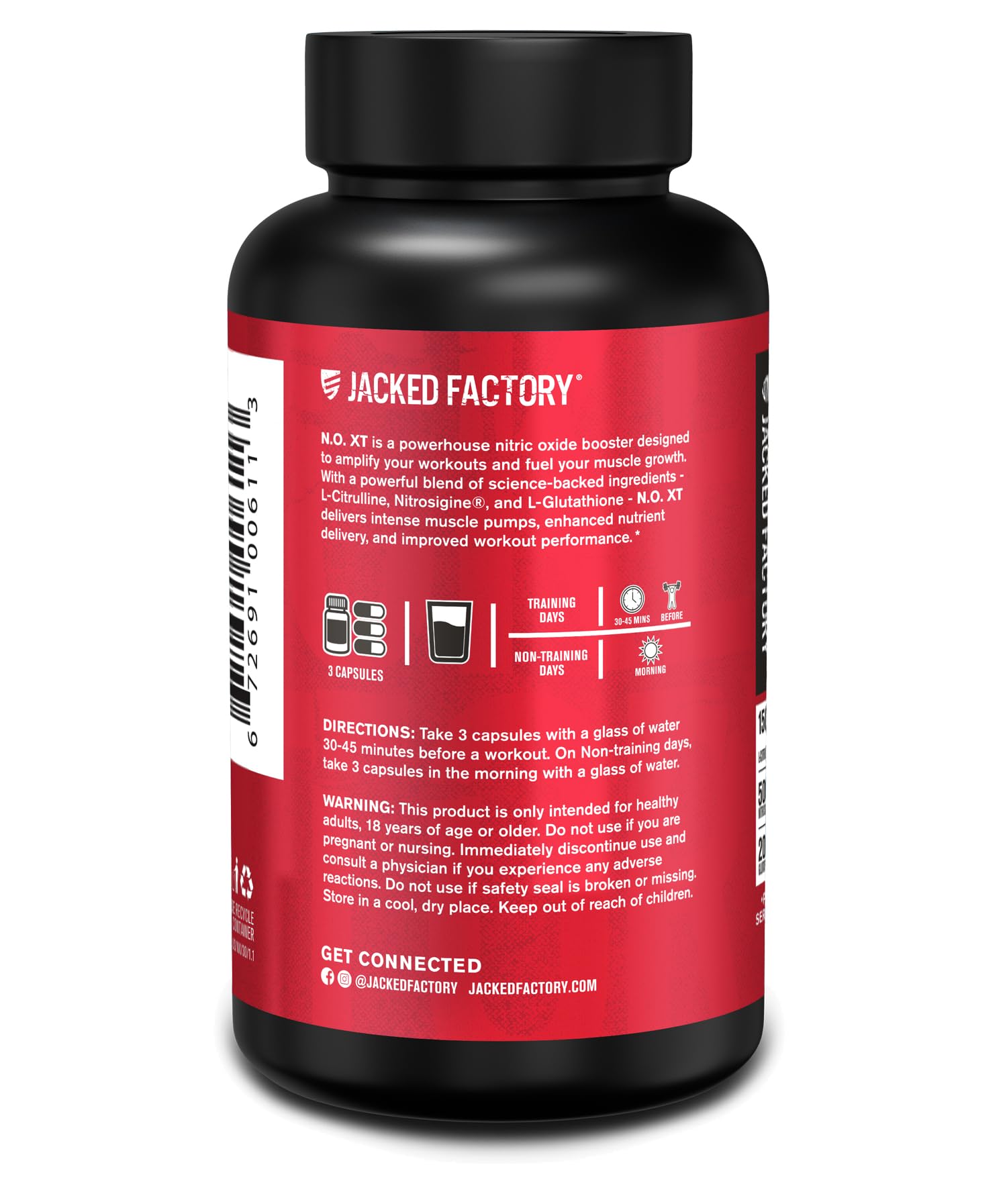 Jacked Factory etiqueta nutricional legible mostrando ingredientes clave
