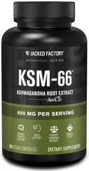 Jacked Factory frasco frontal mostrando 60 cápsulas y beneficios claros