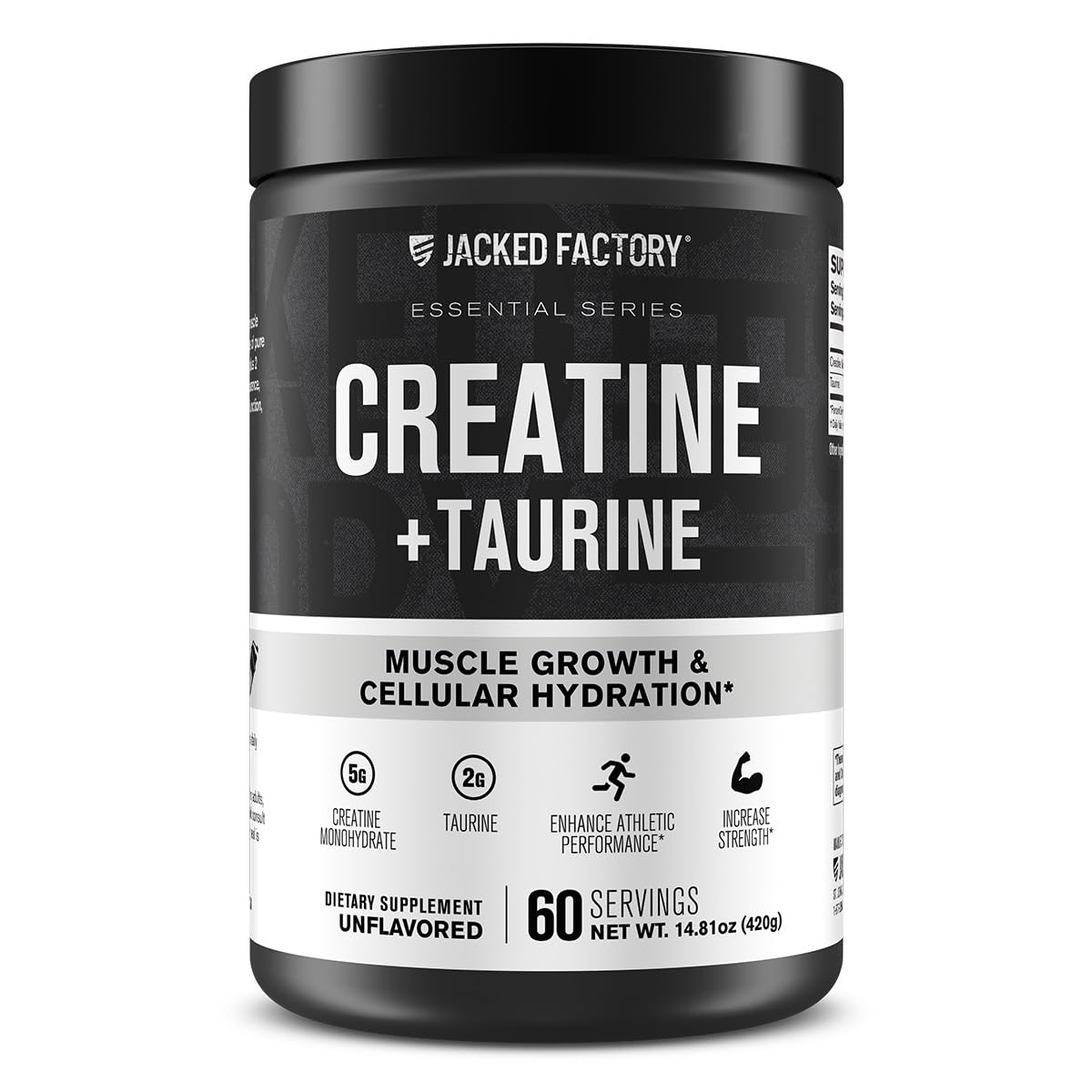 Jacked Factory envase frontal mostrando fuerza y claridad de ingredientes