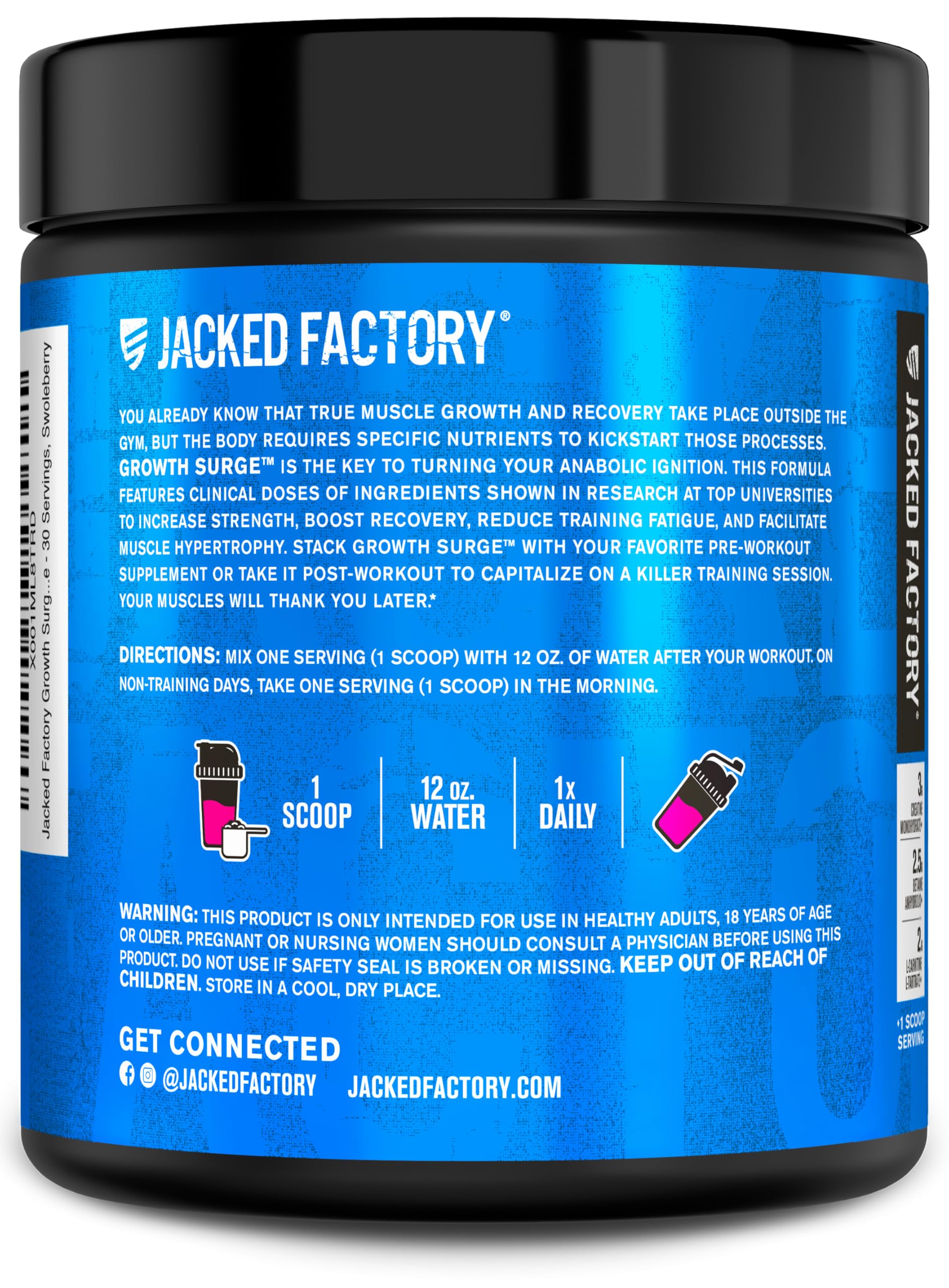 Jacked Factory atleta en gimnasio usando suplemento para aumentar fuerza