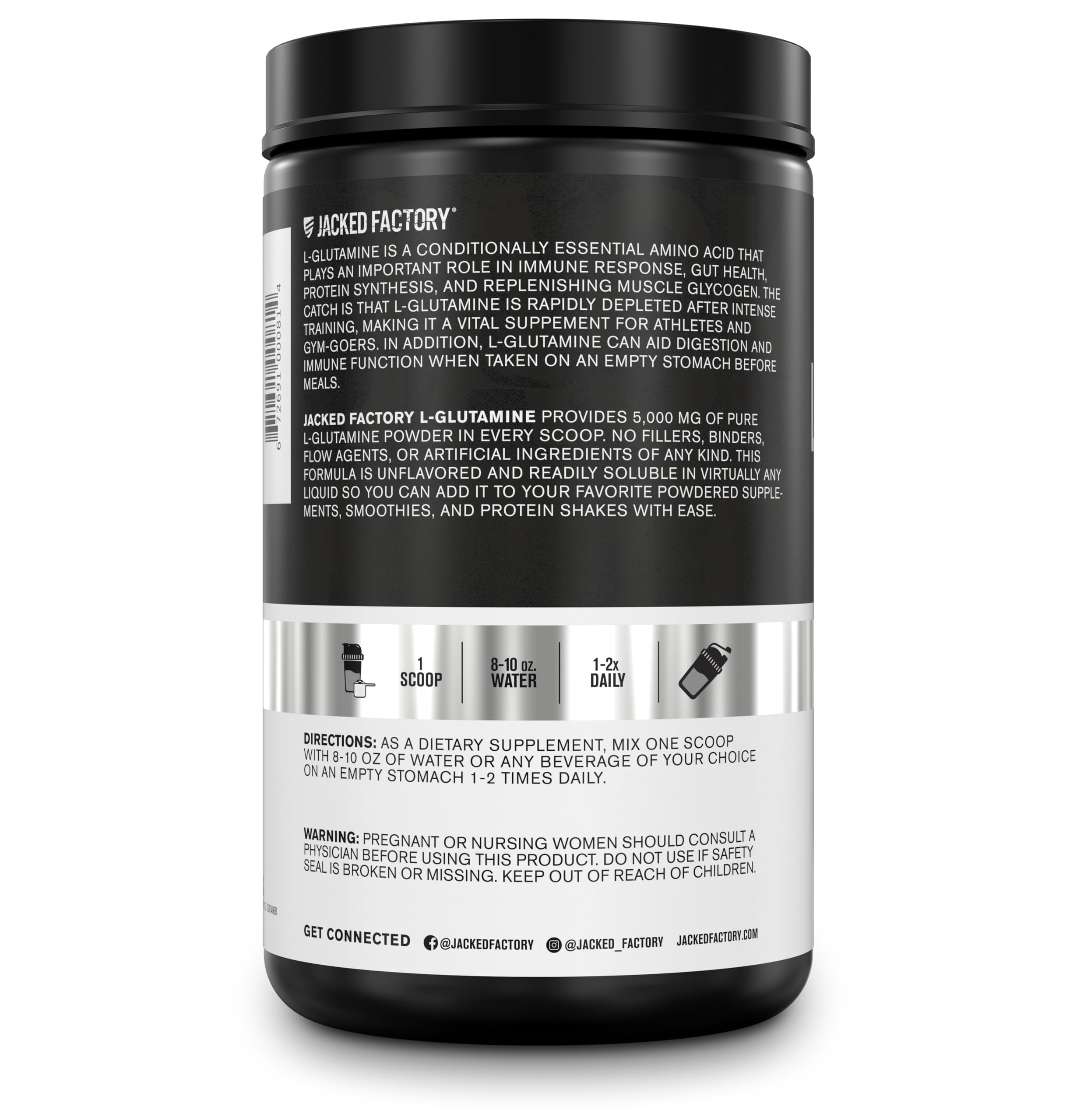 Deportista sosteniendo batido con Jacked Factory L-Glutamine, estilo de vida activo
