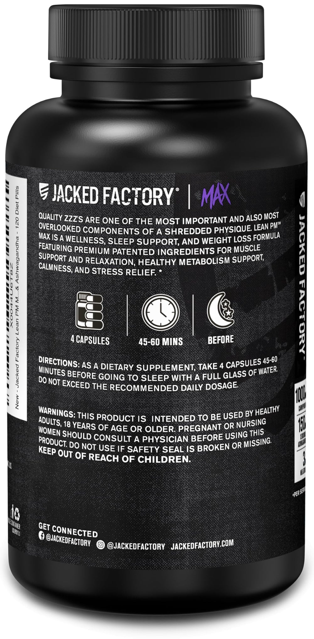 Jacked Factory frasco abierto con cápsulas mostrando cantidad y conveniencia