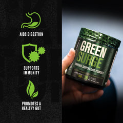 Jacked Factory cuchara con polvo verde listando porción práctica