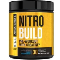 Jacked Factory frasco frontal mostrando la marca y beneficios