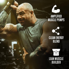 Jacked Factory Nitrosurge Build vaso preparado con bebida para entrenamientos intensos