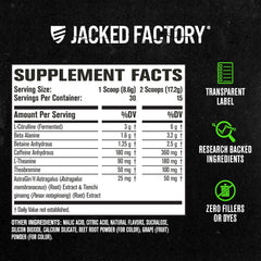 Jacked Factory vaso con mezcla lista para beber para enfoque pre entreno
