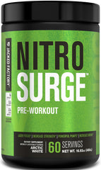 Jacked Factory Nitrosurge frente del envase mostrando la marca y energía rápida