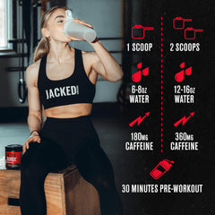Escena lifestyle con Jacked Factory NITROSURGE Shred sabor naranja piña para motivación