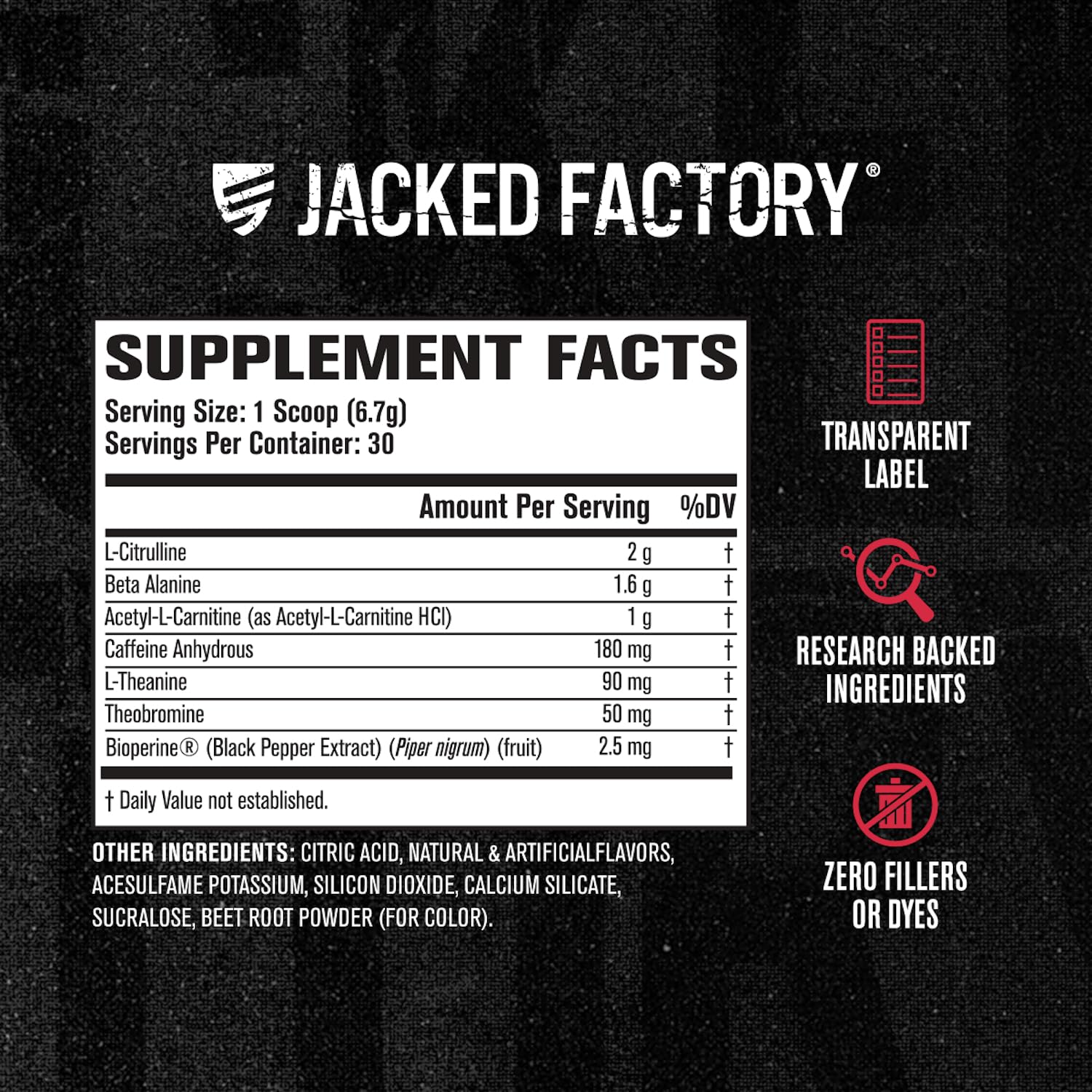 Jacked Factory cuchara con polvo muestra textura concentrada para disolución fácil