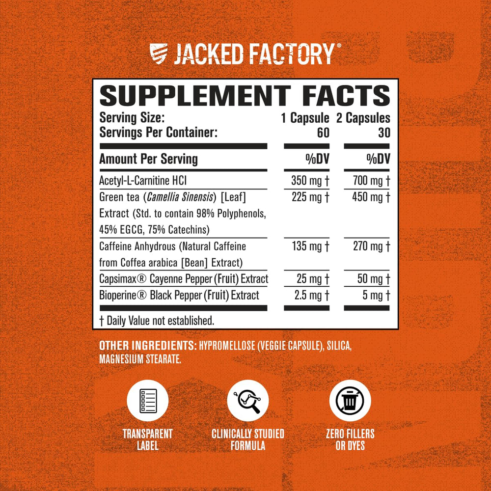 Jacked Factory pastillas derramadas que facilitan dosis y apariencia