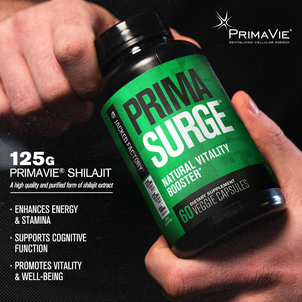 Jacked Factory PRIMASURGE ingredientes clave Tongkat Ali y Ashwagandha para rendimiento