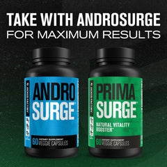 Jacked Factory PRIMASURGE cápsula en mano para comparar tamaño, facilita la percepción de la dosis