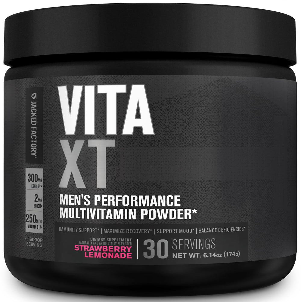 Jacked Factory Vita XT vista frontal del envase mostrando etiqueta y diseño