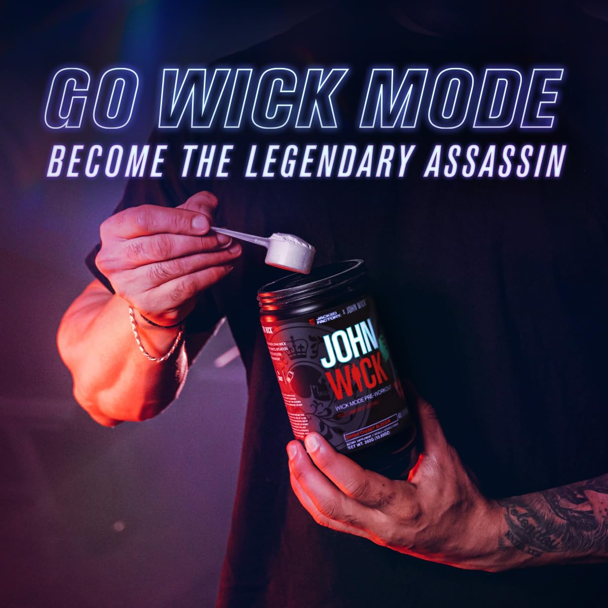 Jacked Factory Wick Mode batido en vaso preparado y fácil de disolver