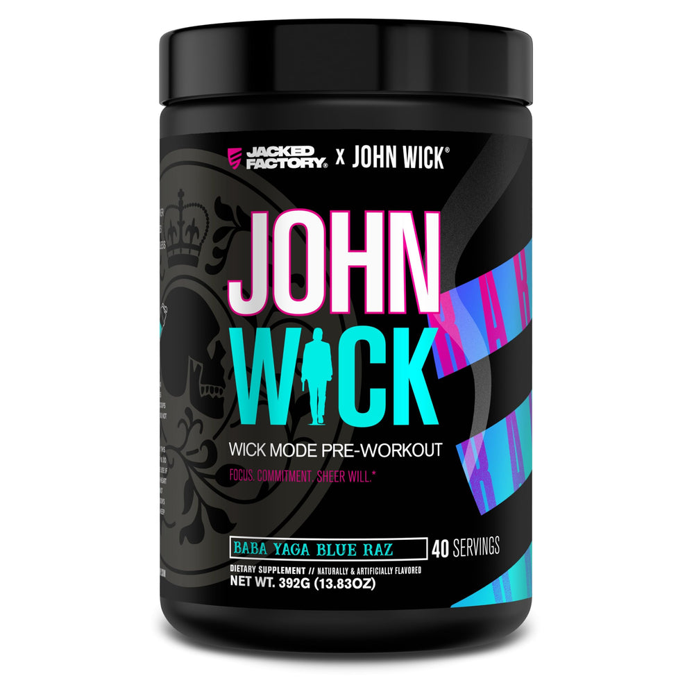 Jacked Factory Wick Mode frente del envase mostrando diseño y porciones