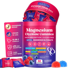 JAENFW gominolas magnesio frontal mostrando el envase y beneficios