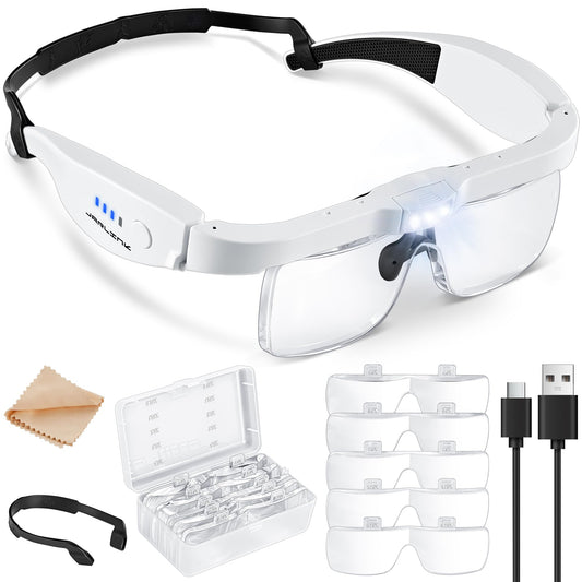 JARLINK vista frontal del visor con estuche y lentes, mejora la precisión