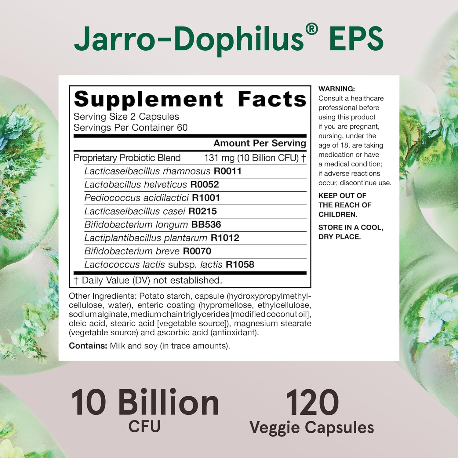Jarrow Formulas cápsulas abiertas con polvo probiótico mostrando contenido activo