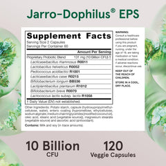 Jarrow Formulas cápsulas abiertas con polvo probiótico mostrando contenido activo