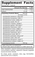 Jarrow Formulas botella abierta con cápsulas mostrando contenido y cantidad