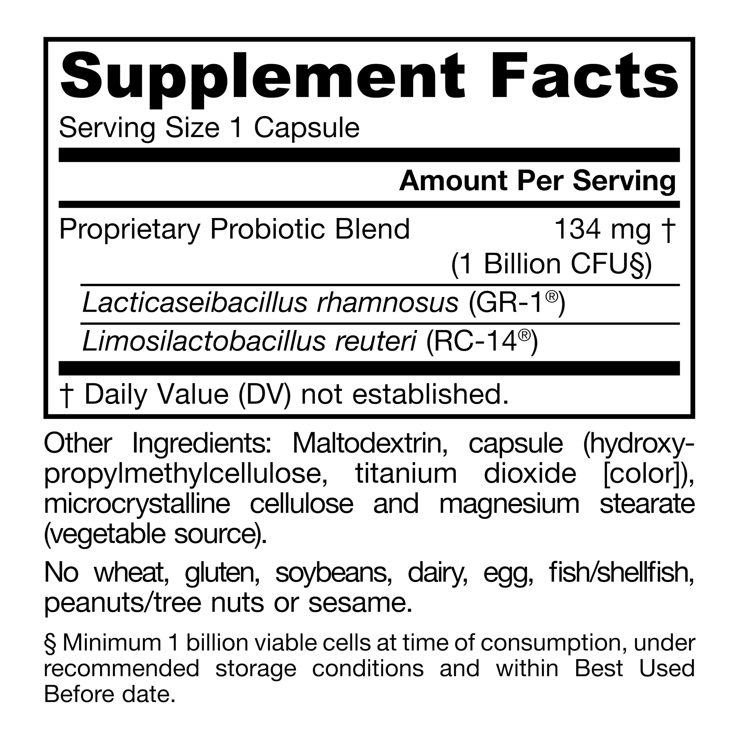 Jarrow Formulas lista de ingredientes sin alérgenos subrayando seguridad dietaria