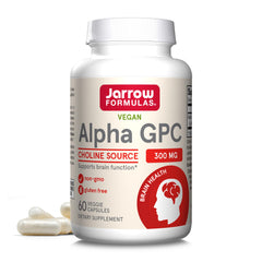 Jarrow Formulas envase frontal mostrando Alpha GPC y beneficios