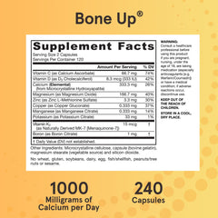 Jarrow Formulas BoneUp comparación de tamaño para facilitar la toma