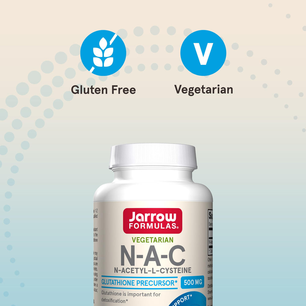 Jarrow Formulas cápsula abierta con polvo, muestra la forma de N‑A‑C