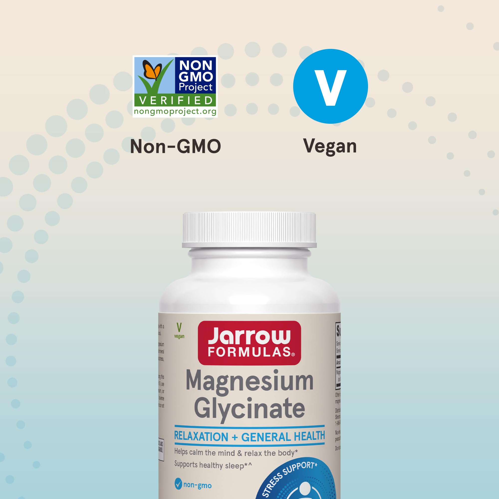 Jarrow Formulas etiqueta con información de ingredientes y ventajas del glicinato