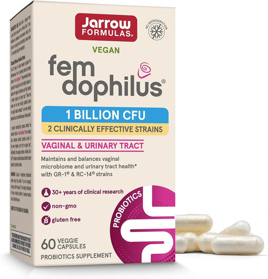 Jarrow Formulas empaque frontal mostrando cápsulas y ventaja probiótica
