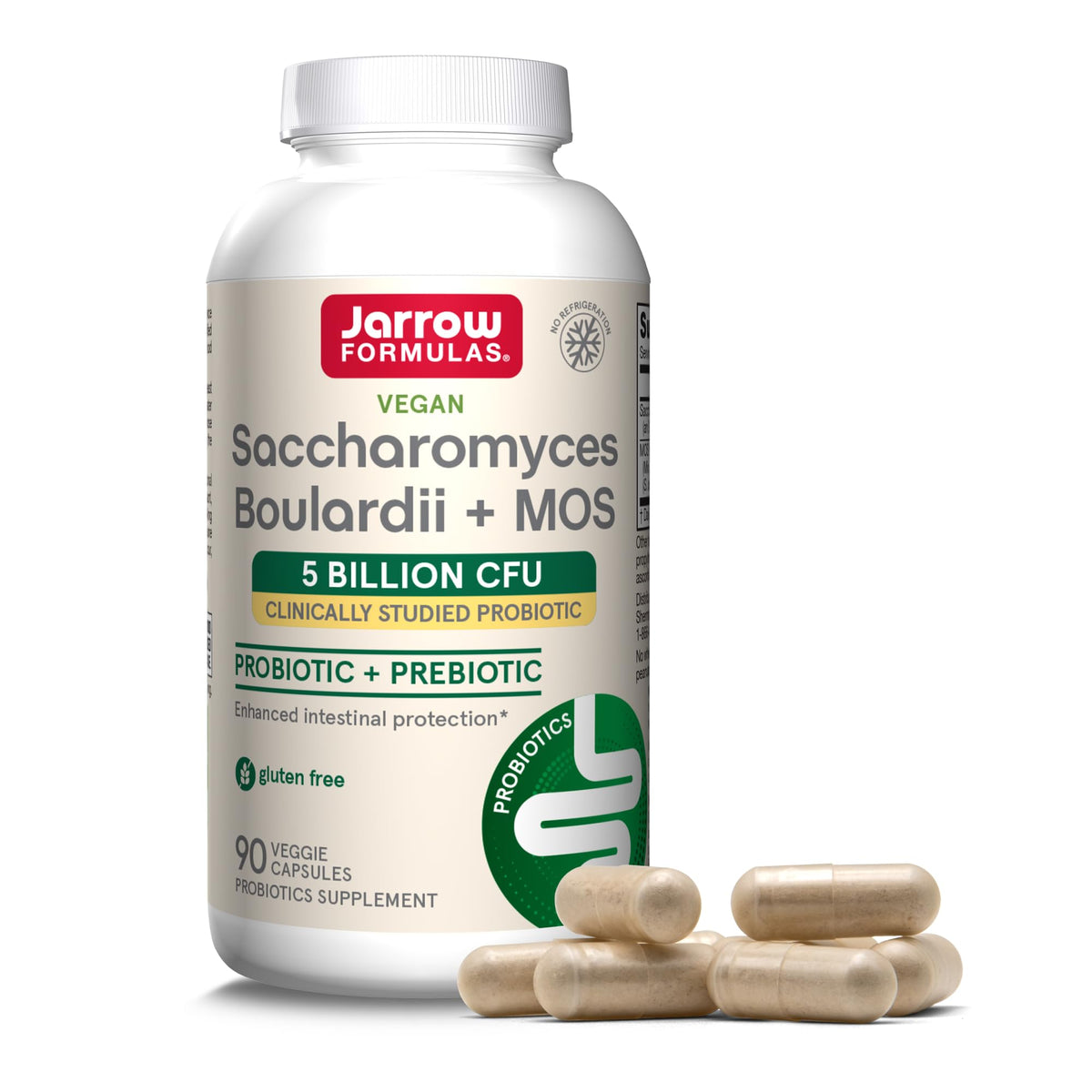 Jarrow Formulas frente del envase mostrando 90 cápsulas y beneficios claros