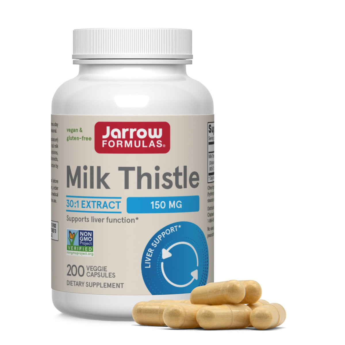 Jarrow Formulas frontal del envase mostrando etiqueta y beneficios visibles